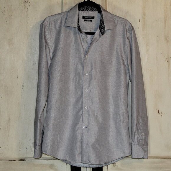 Nine West Other - Nine West Slim Fit black white men's long-sleeve button-down shirt M